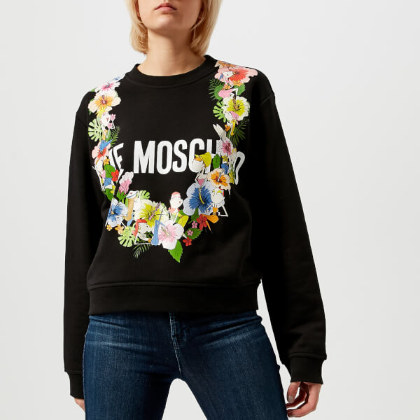 Love Moschino Women's Garland Sweatshirt Black Womens Clothing