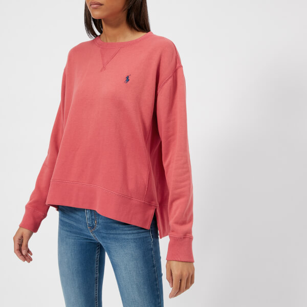 Polo Ralph Lauren Women's Logo Sweatshirt Sun Red Free UK Delivery