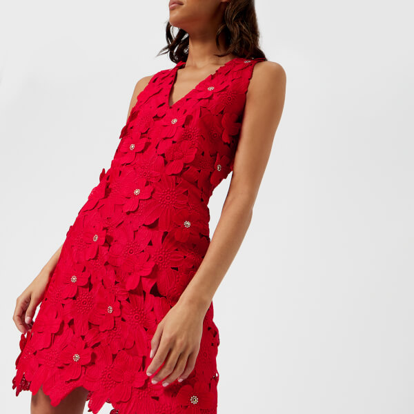 michael kors floral applique dress