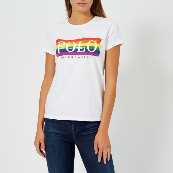 Polo ralph lauren rainbow logo t shirt blue