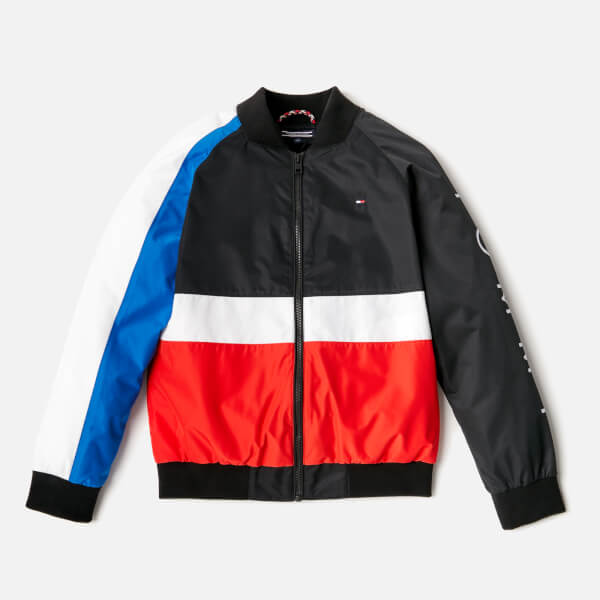 Tommy Hilfiger Boys' Colourblock Bomber Jacket Jet Black Clothing