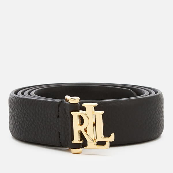 Lauren Ralph Lauren Women's Two Tone Pebbled Belt Black