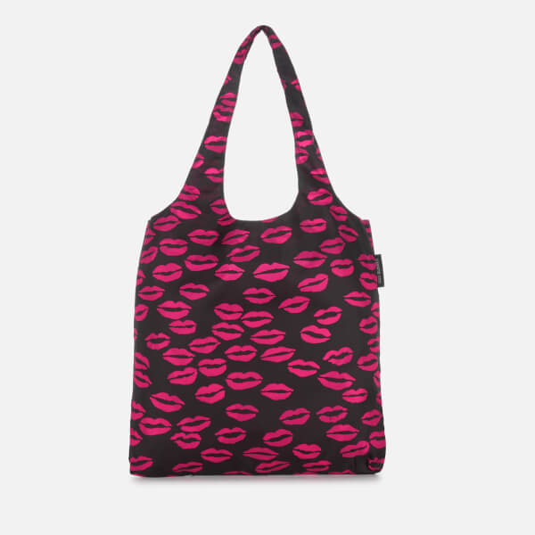 Lulu Guinness Women's Silicone Lip Foldaway Shopper Bag - Hot Pink