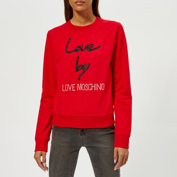 Love moschino women's sweatshirt clearance