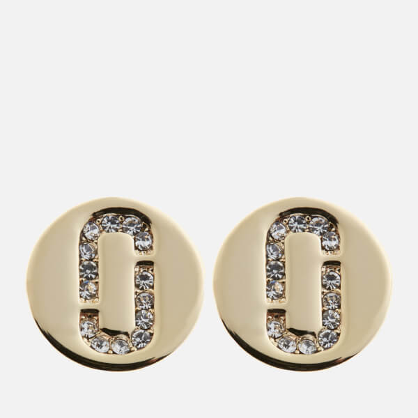 Marc Jacobs Women S Double J Pave Studs Crystal Gold Free Uk Marc Jacobs Women S Double J Pave Studs Crystal Gold Image 1