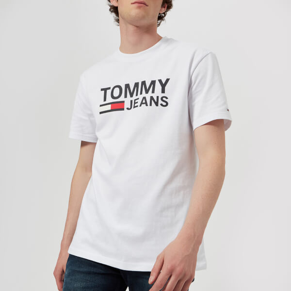 Tommy Jeans Men's Tommy Classic Logo T-Shirt - Classic White Clothing ...