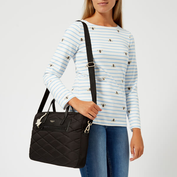 Radley Women's Charleston Large Laptop Ziptop Tote Bag Black