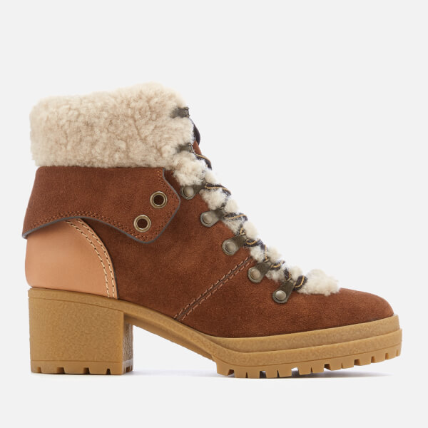 See By Chloé Women's Heeled Hiking Boots - Brown - Free UK Delivery ...