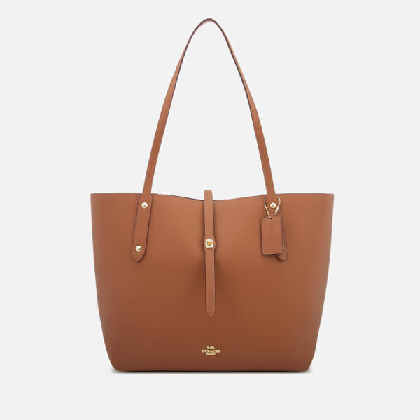 Coach Women&#39;s Leather Market Tote Bag - Saddle - Free UK Delivery over £50