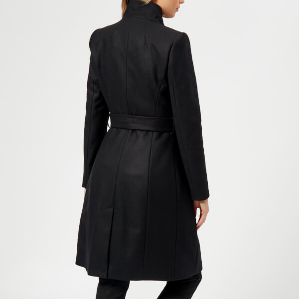 Ted Baker Women's Sandra Long Wool Wrap Coat - Black Womens Clothing ...