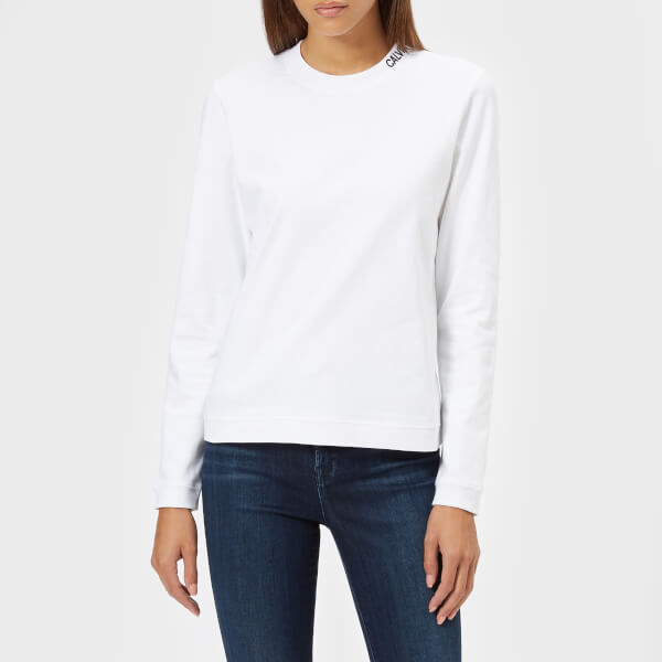 Calvin Klein Women's Embroidered Logo Long Sleeve T-Shirt - Bright