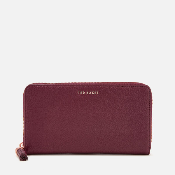 Ted Baker Women's Sheea Tassel Zip Around Matinee Purse Maroon
