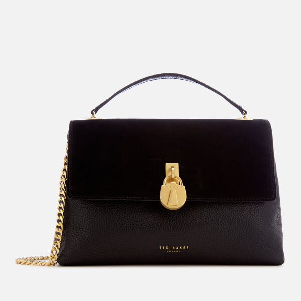 Ted Baker Women's Helena Suede Padlock Cross Body Bag Black