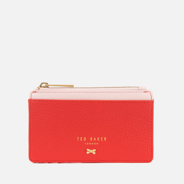 Ted Baker Women's Lori Textured Zipped Credit Card Holder Red