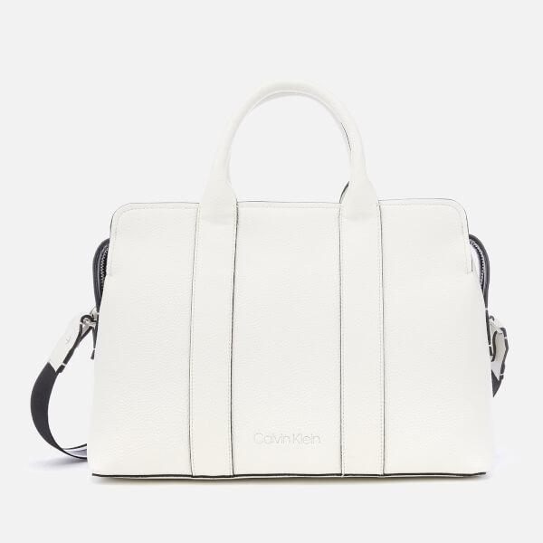 calvin klein white leather purse