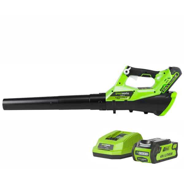 Greenworks G4ABK2 40V Cordless Axial Leaf Blower with 2Ah Battery and