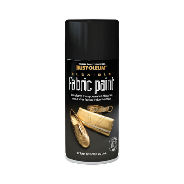 RustOleum Flexible Fabric Paint Black Spray 150ml Homebase