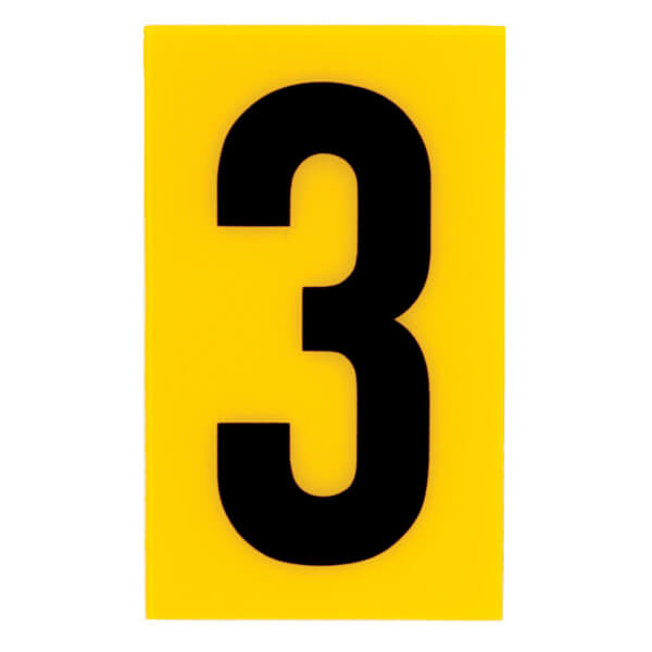 Breeze Yellow Self Adhesive House Number 60mm 3 Homebase