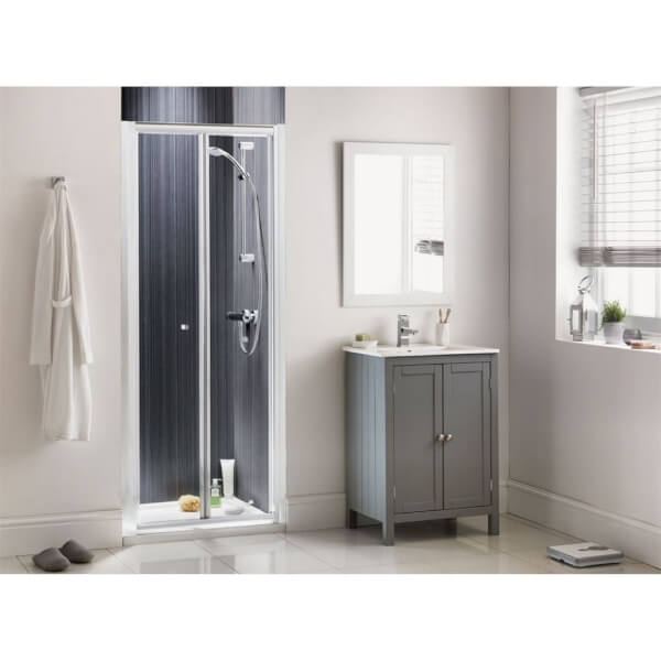 Mondella BiFold Shower Door 900mm Silver Homebase