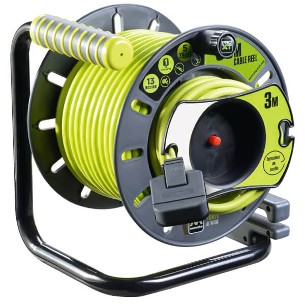 Masterplug Pro XT 1 Socket Cable Reel 25m & Reverse Reel 3m IP54 Rated ...