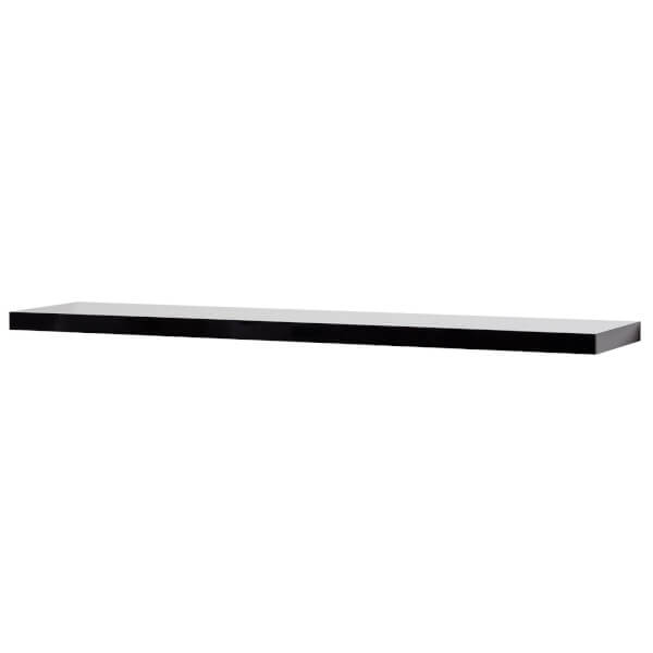 Floating Shelf Black Gloss 1200 x 240 x 38mm Homebase
