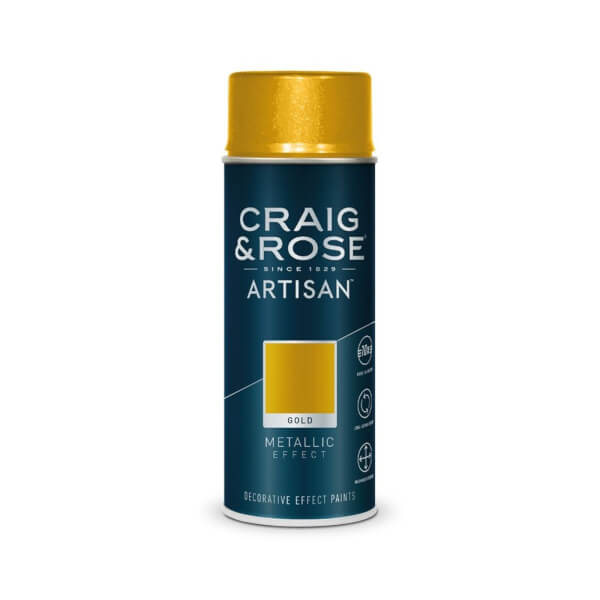 Craig & Rose Artisan Metallic Effect Spray Paint Gold 400ml Homebase