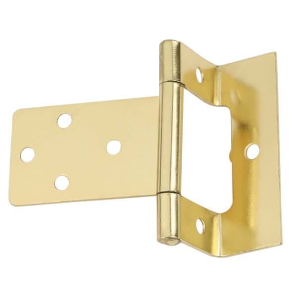 Hafele Cranked Flush Hinge Electro Brass 50 x 40mm 2 Pack Homebase
