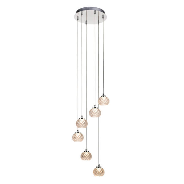 Miles Integrated Cut Glass 6 Light Fitting Homebase
