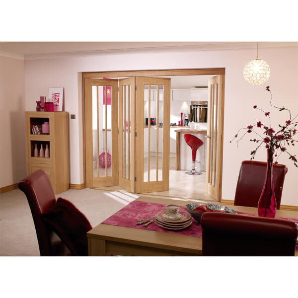 NuVu Roomfold Internal Unfinished 5 + 0 Oak Folding Sliding Door Kit