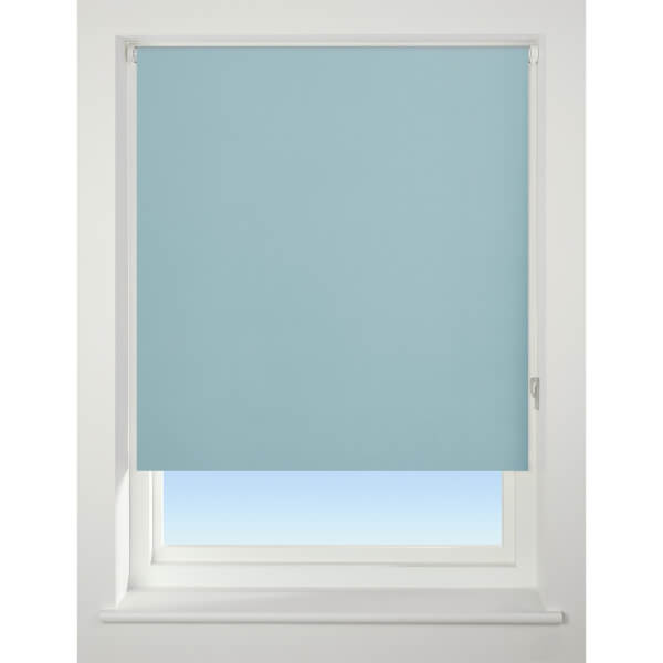 Duck Egg Blue Blackout Roller Blind 90cm Homebase