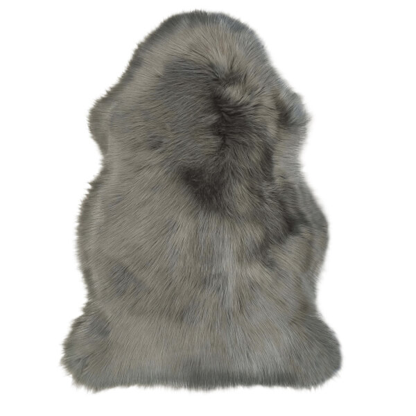 Faux Fur Sheepskin Rug Silver Grey Homebase