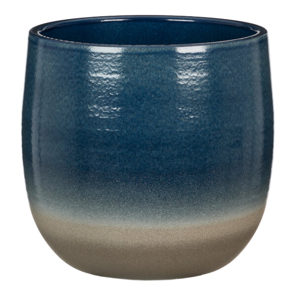 Blue Allure Ceramic Cover Pot 25cm Homebase
