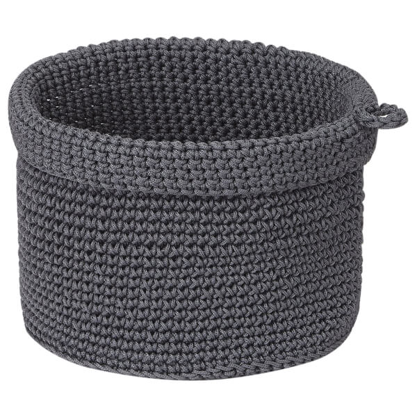 Knitted Storage Basket Grey Homebase