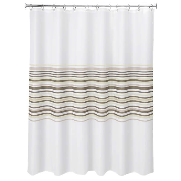 Banded Stripe Natural Shower Curtain Homebase