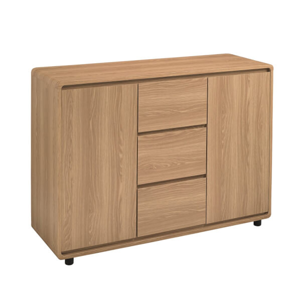Curve Large Sideboard - Oak Finish | Homebase