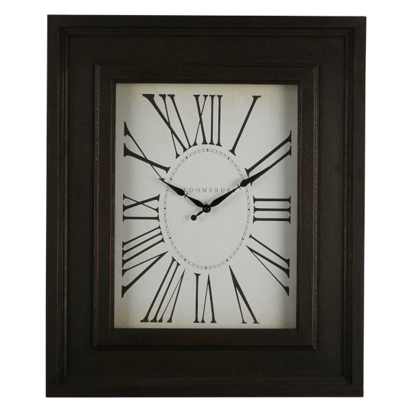 Square Wall Clock Distressed Black Homebase