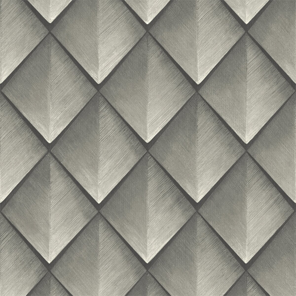 Belgravia Decor Callisto Geometric Embossed Metallic Silver Wallpaper