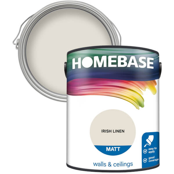 Homebase Matt Paint Irish Linen 5L Homebase