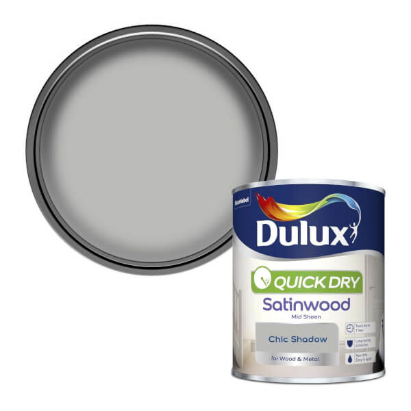 Dulux Quick Dry Satinwood Paint Chic Shadow 750ml Homebase