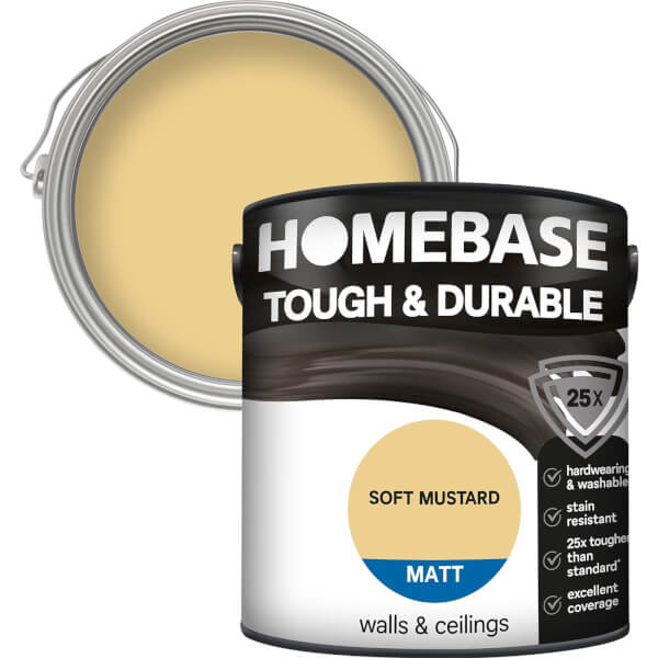 Homebase Tough & Durable Matt Paint Smoked Mustard 2.5L Homebase