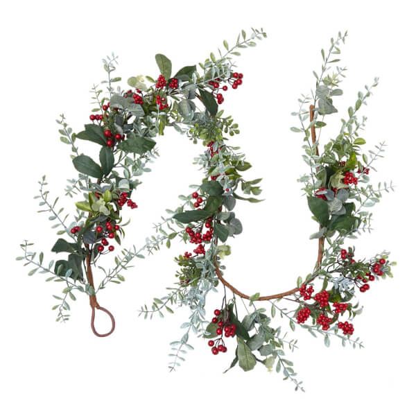 Red Berries Christmas Garland 180cm Homebase