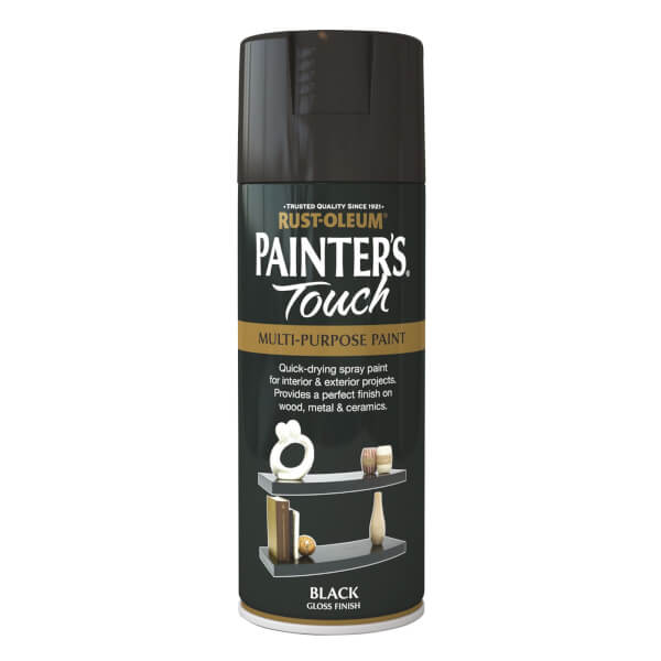 RustOleum Gloss Spray Paint Black 400ml Homebase