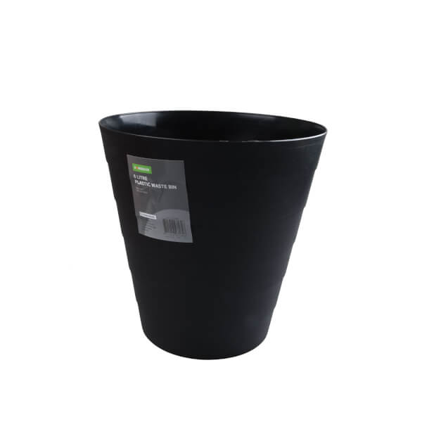 Plastic Waste Bin Black Homebase