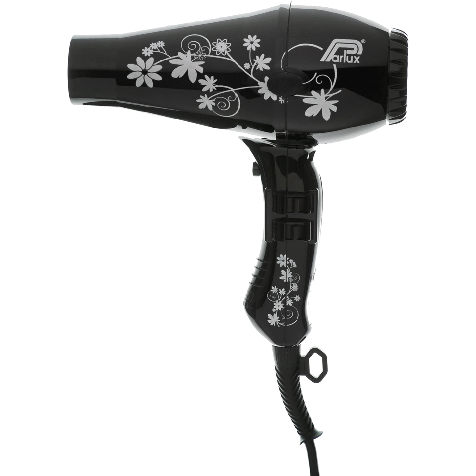 Parlux 3200 Flowers Hair Dryer Black/Silver Free Shipping