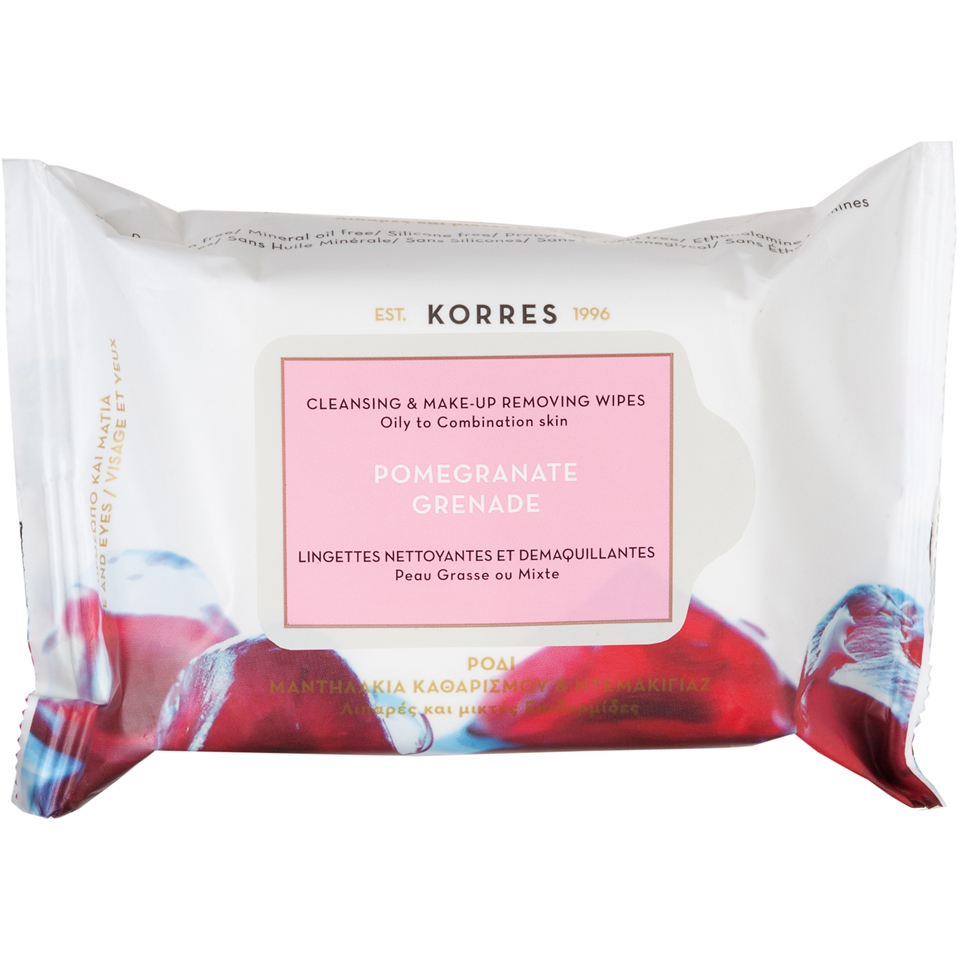 KORRES Pomegranate Cleansing Wipes Skin (25 Wipes) Free Shipping