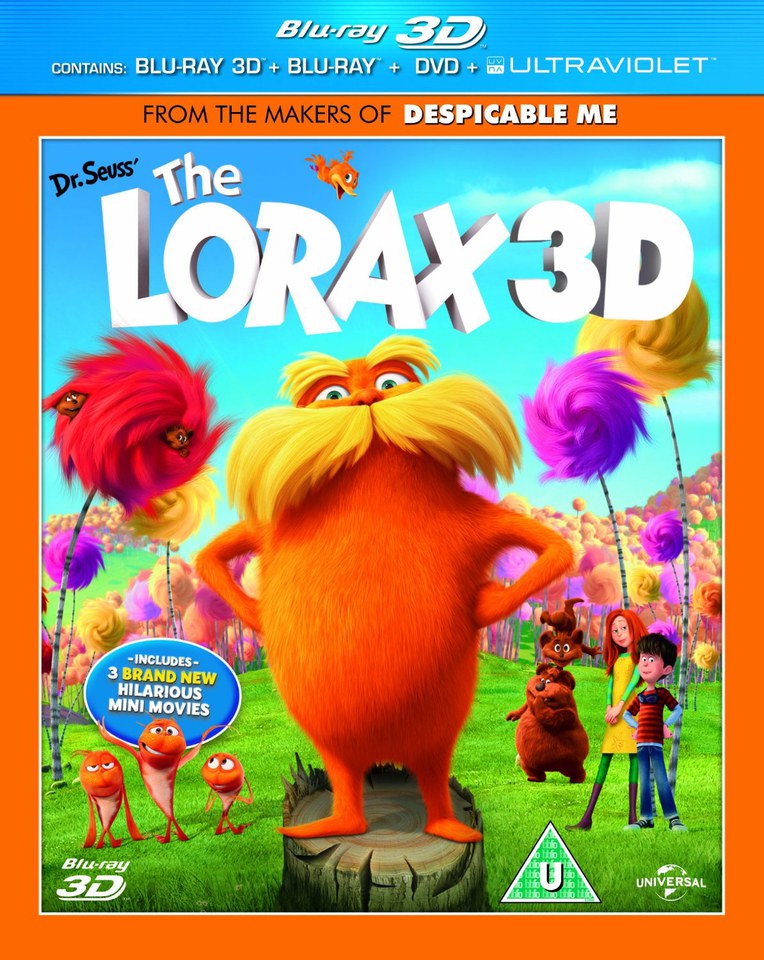 Dr Seuss The Lorax 3d 3d And 2d Blu Ray Dvd And Ultraviolet Copy Blu Ray Zavvi Us