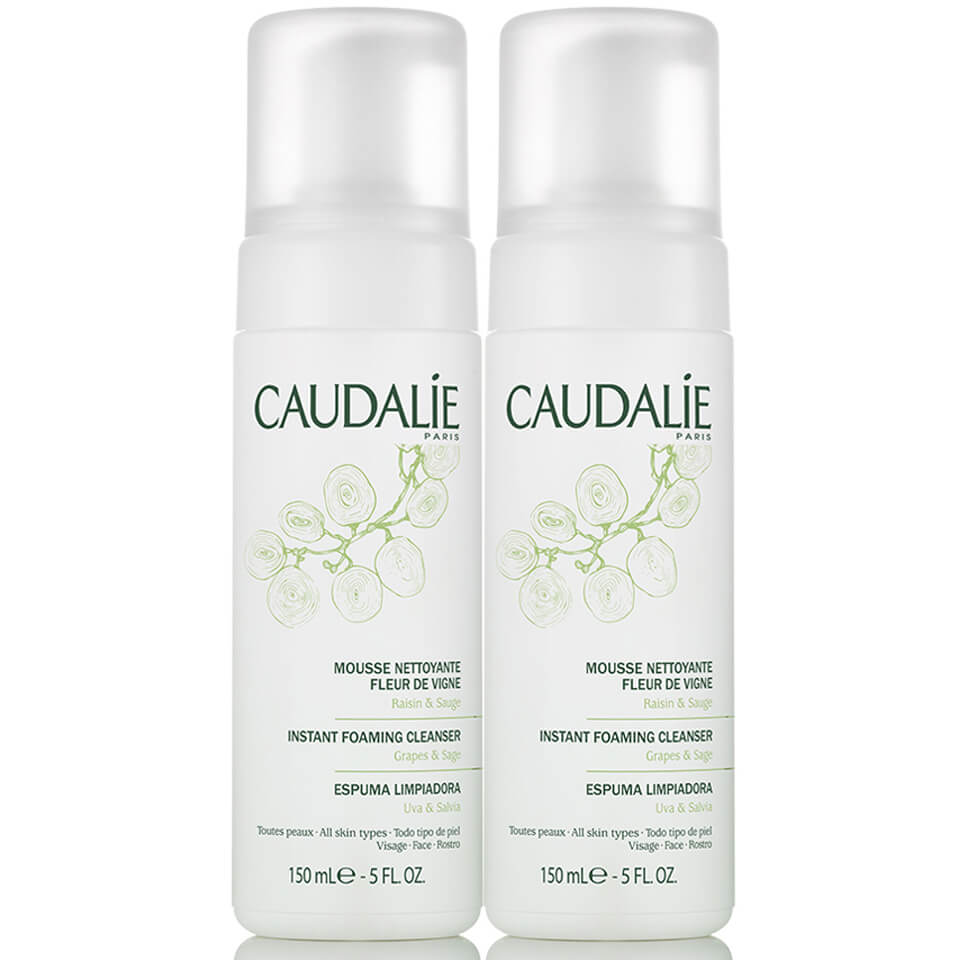 2 Pack - Caudalie Instant Foaming Cleanser Fleur de Vigne 5 oz Doctor D. Schwab Sensitive Cleanser - travel size 1 fl.oz. / 30 ml