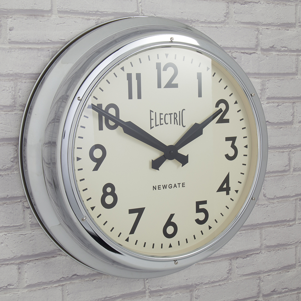Newgate Giant Electric Wall Clock Chrome Newgate Giant Electric Wall Clock Chrome