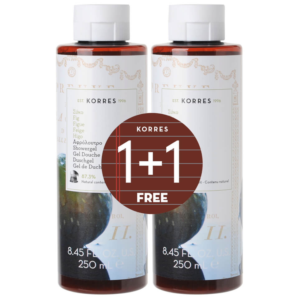 KORRES 1+1 Shower Gel Fig 250ml x2 Free Shipping Lookfantastic