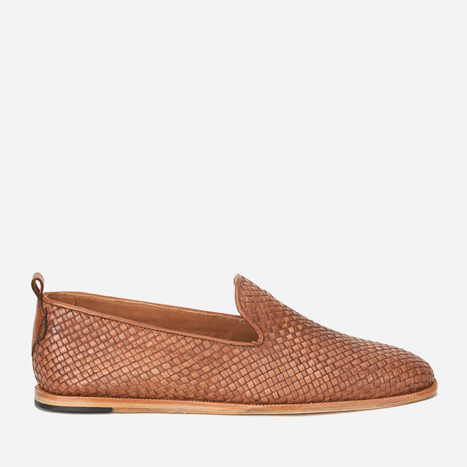 Hudson London Men's Ipanema Weave Slip on Leather Shoes - Tan Clothing ...